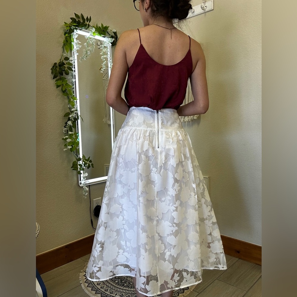 Floral Organza Midi Skirt - Picture 4 of 5